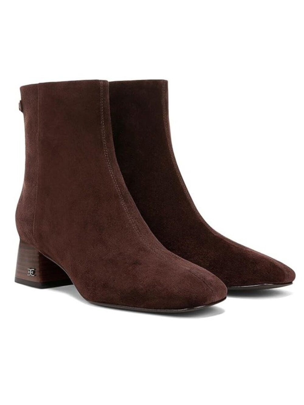Sam Edelman Paige Suede Square Toe Booties Brown Size 7 NWT